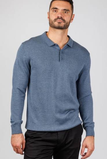 Muški džemper polo - SVETLO PLAVA