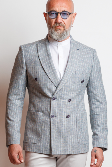 Muški sako na pruge - SIVI