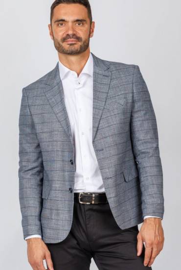 Muški sako karirani - TAMNO PLAVI
