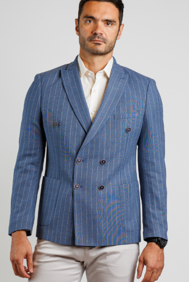Muški sako na pruge - PLAVI