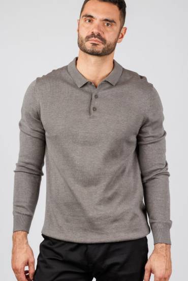 Muški džemper polo - TAMNO SIVA
