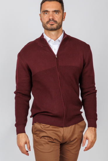 Muški džemper zip - BORDO