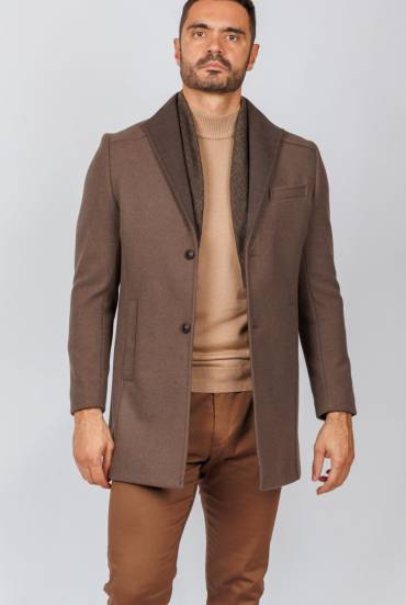 Muški kaput sa šal kragnom - BRAON