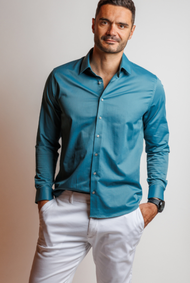 Muška SLIM FIT košulja – tirkiz