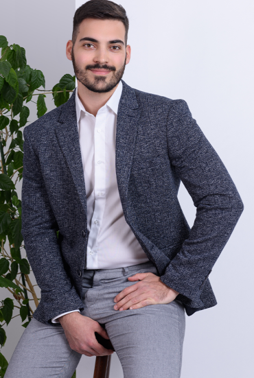 Muški sako karirani - TEGET SIVI