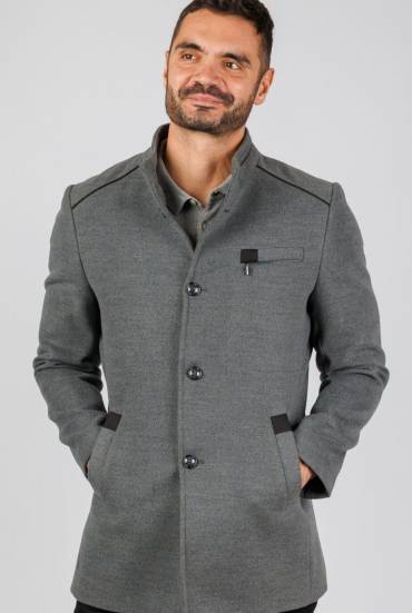 Muški kaput sa ruskom kragnom - SIVI