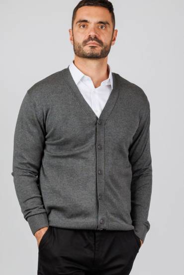 Muški džemper sa dugmadima - SIVI