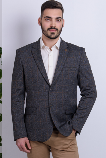 Muški sako karirani - GRAFITNO SIVI