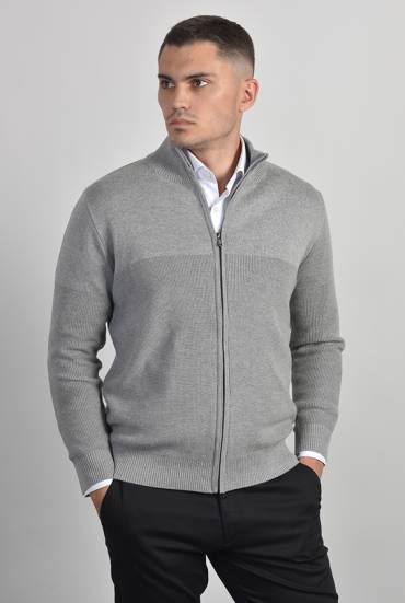 Muški džemper zip - SVETLO SIVA